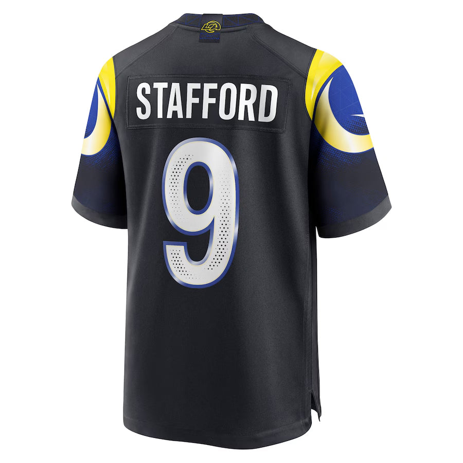Punc LA.Rams #9 Matthew Stafford Player Midnight Blue Rivalries Collection Game Stitched Jerseys