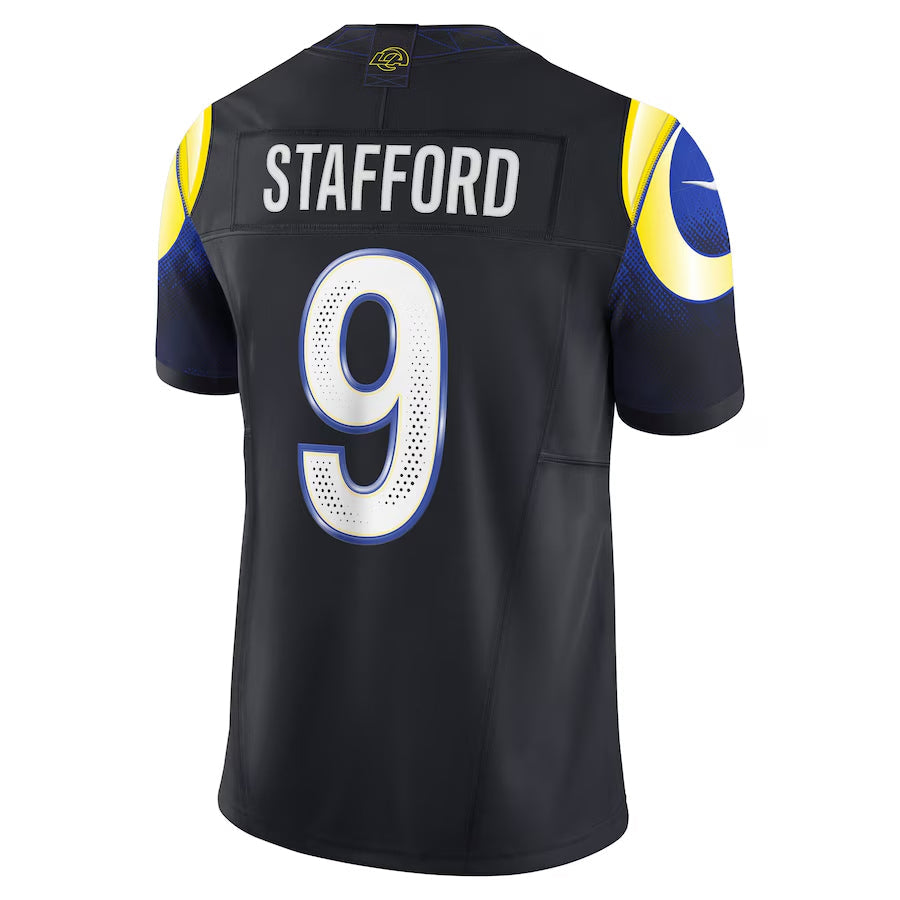Punc LA.Rams #9 Matthew Stafford Player Midnight Blue Rivalries Collection Vapor Limited Stitched Jerseys