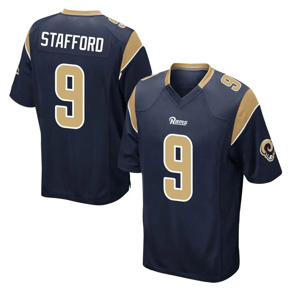 Punc LA.Rams #9 Matthew Stafford Player Navy Home Game Stitched Jerseys