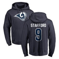 Punc LA.Rams #9 Matthew Stafford Player Navy Pullover Hoodie Limited Game Stitched Jerseys