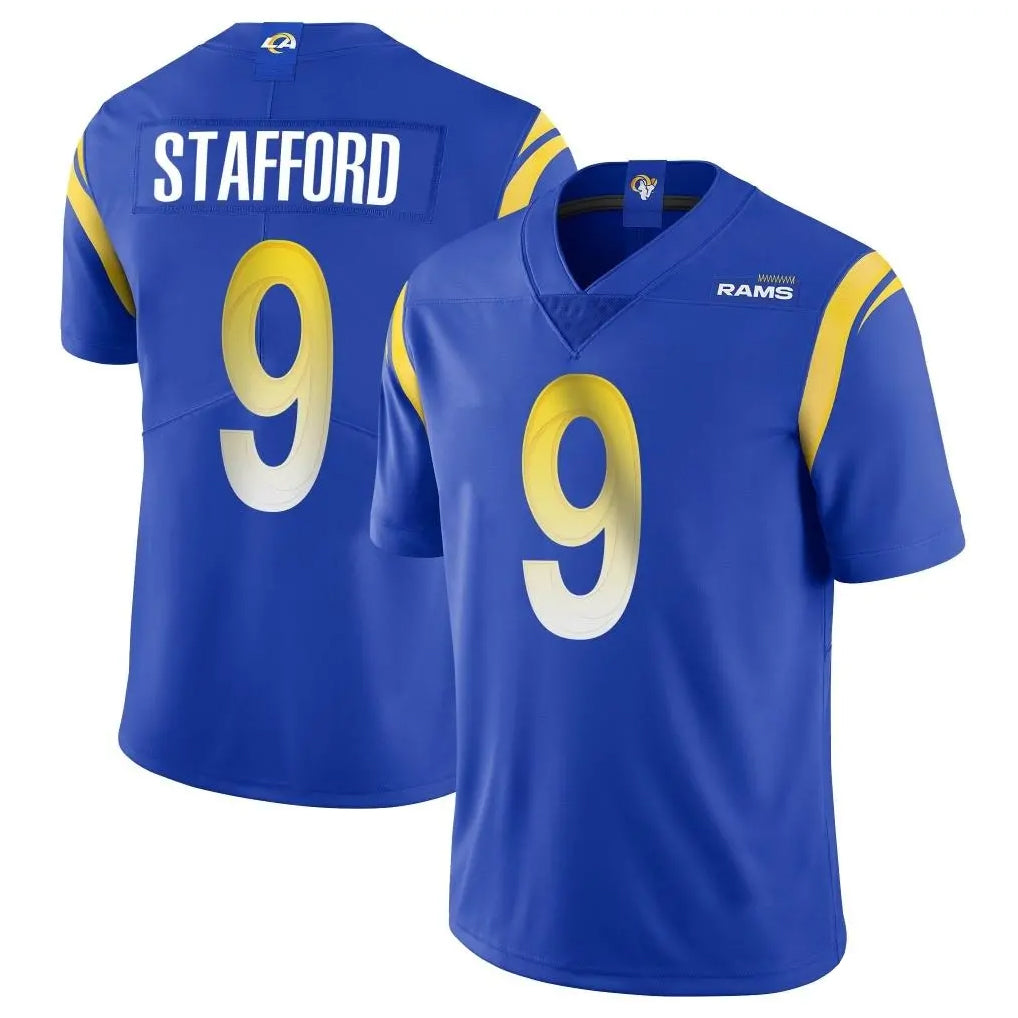 Punc LA.Rams #9 Matthew Stafford Player Royal Limited Vapor Untouchable Home Game Stitched Jerseys