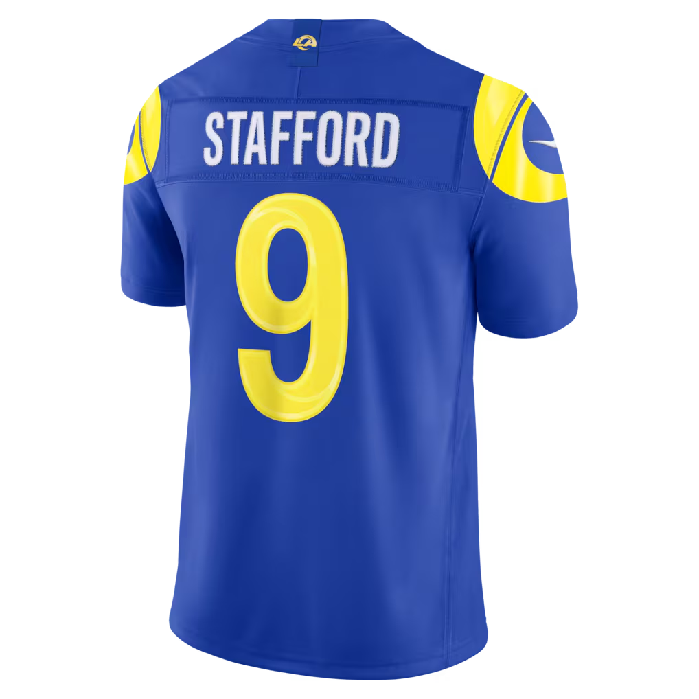 Punc LA.Rams #9 Matthew Stafford Royal Team Vapor F.U.S.E. Stitched Limited Jerseys