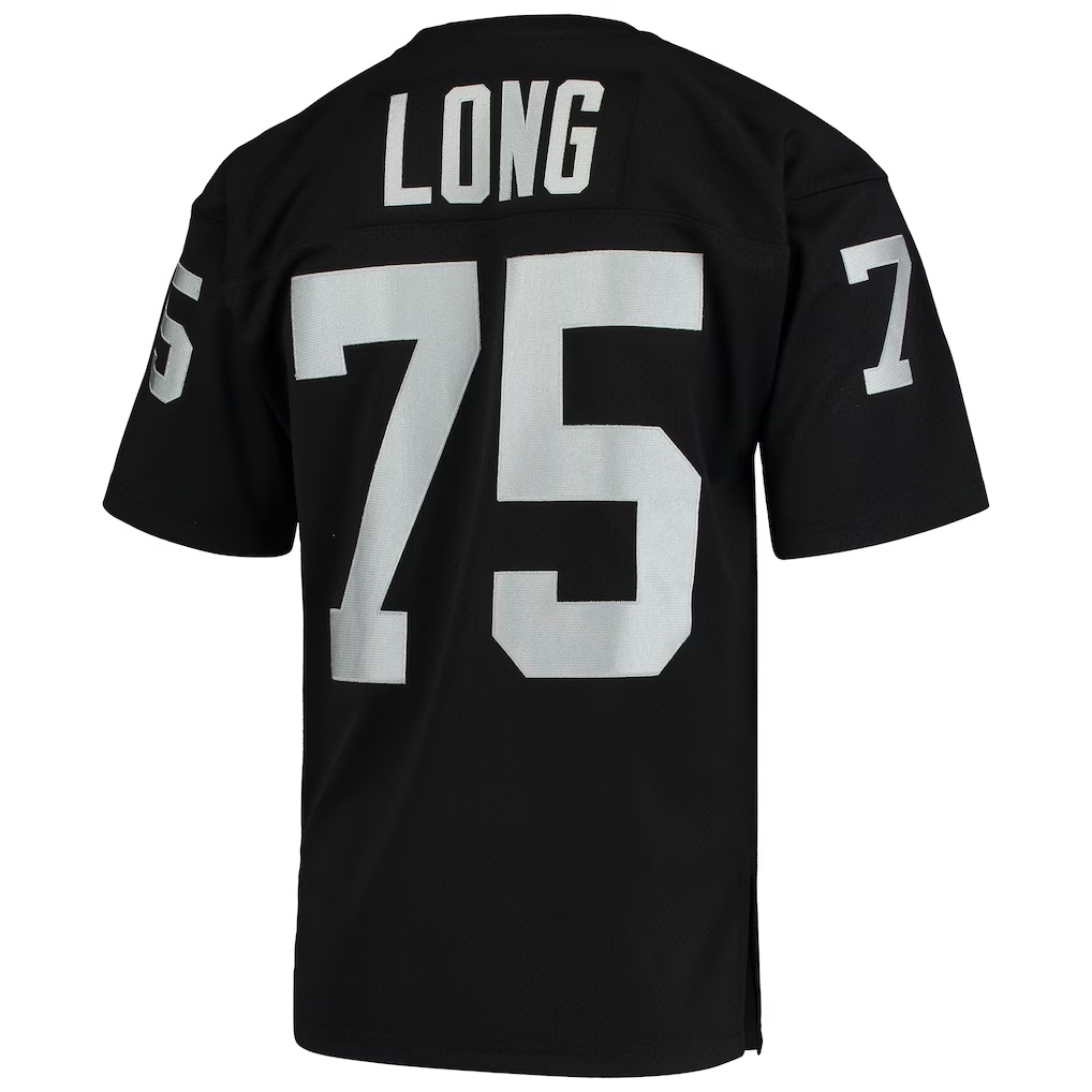 Punc LV.Raiders 1983 #75 Howie Long Mitchell & Ness Black Authentic Throwback Retired Player Stitched Puhic Jersey
