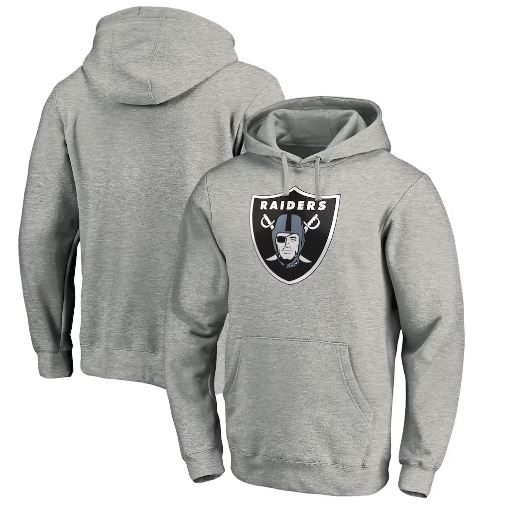 Punc LV.Raiders Gray LOGO Pullover Hoodies Home Game Blank Player Stitched Jerseys