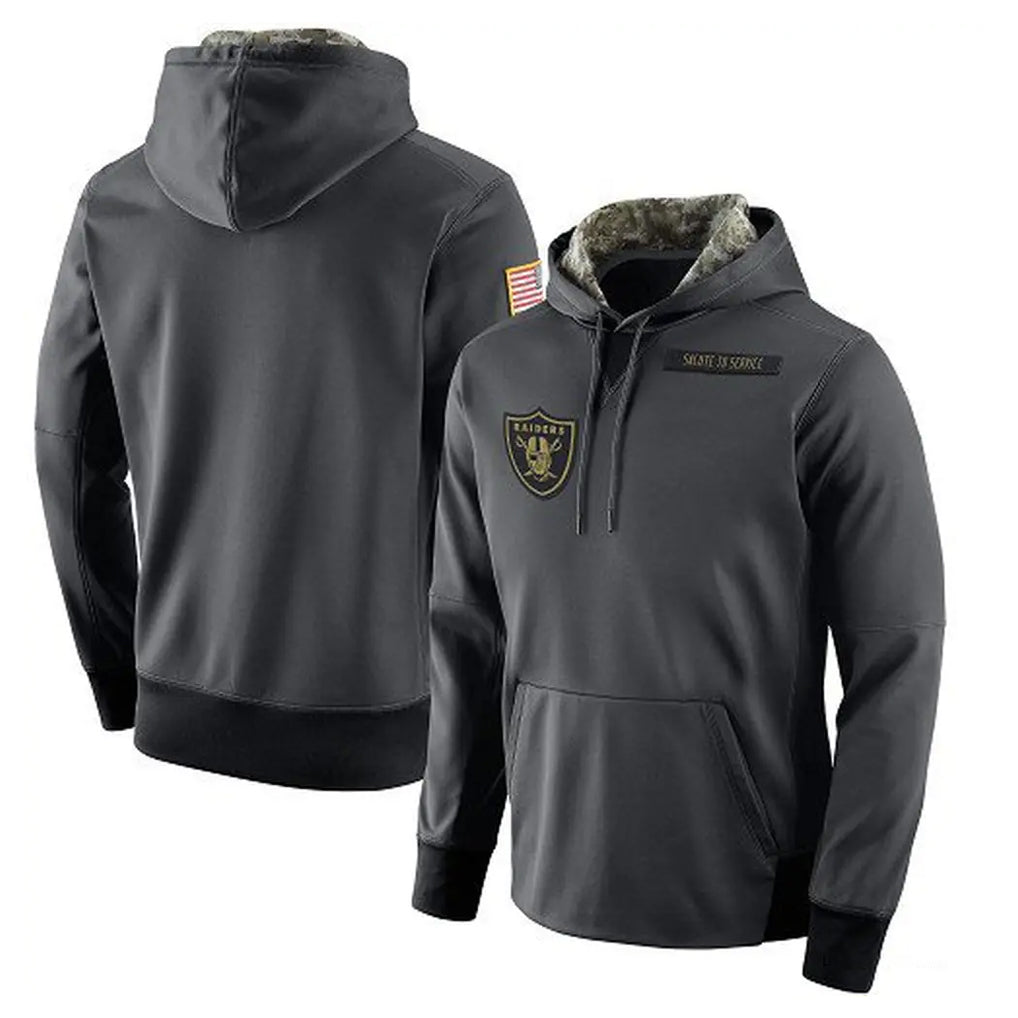 Punc LV.Raiders Gray Pullover Hoodies Home Game Blank Player Stitched Jerseys