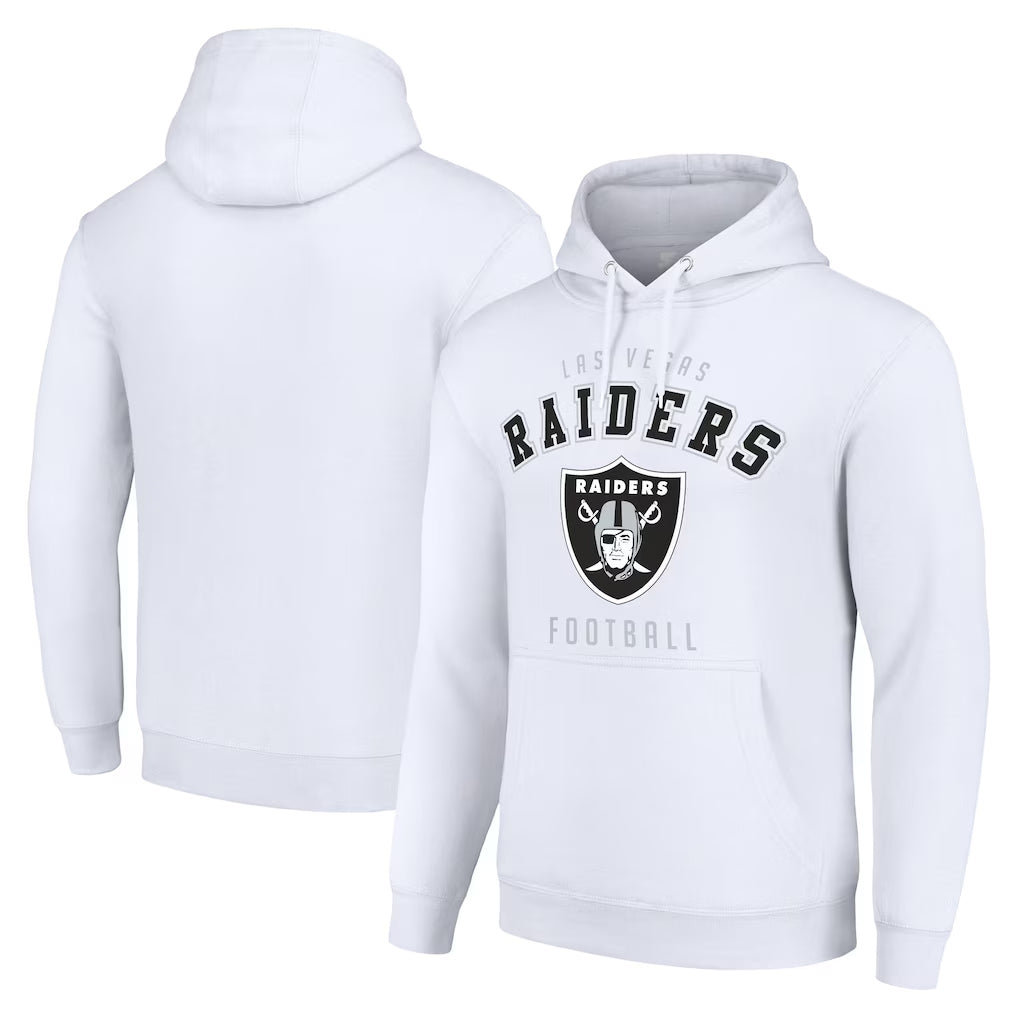 Punc LV.Raiders White LOGO Pullover Hoodies Home Game Blank Player Stitched Jerseys