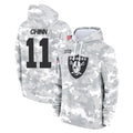 Punc LV.Raiders #11 Jeremy Chinn Player Arctic Camo Salute to Service Hoodies Limited Game Stitched Jerseys