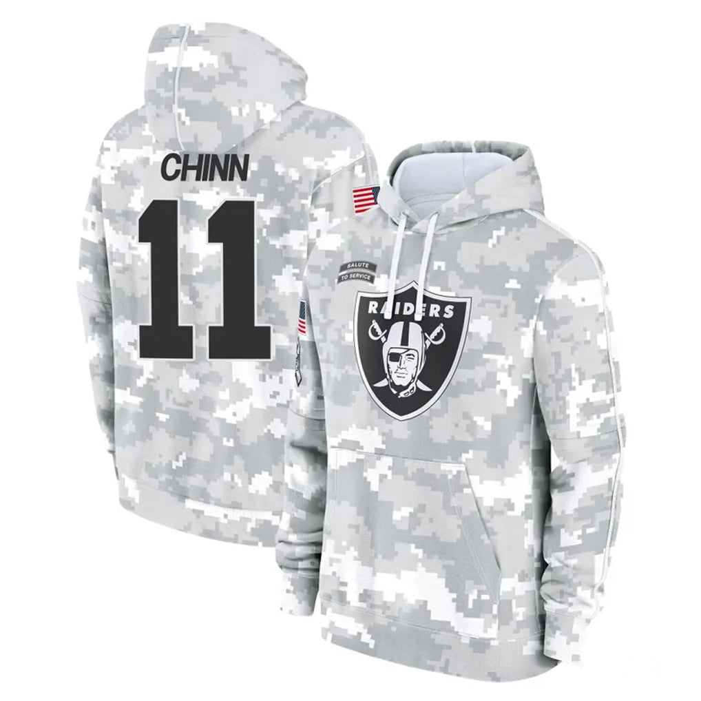 Punc LV.Raiders #11 Jeremy Chinn Player Arctic Camo Salute to Service Hoodies Limited Game Stitched Jerseys