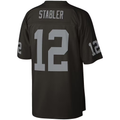 Punc LV.Raiders #12 Ken Stabler Mitchell & Ness Black Legacy Replica Jersey