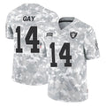 Punc LV.Raiders #14 Matt Gay Player Arctic Camo Salute To Service Limited Game Stitched Jerseys
