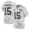 Punc LV.Raiders #15 Fernando Mendoza Player Arctic Camo Salute To Service Limited Game Stitched Jerseys