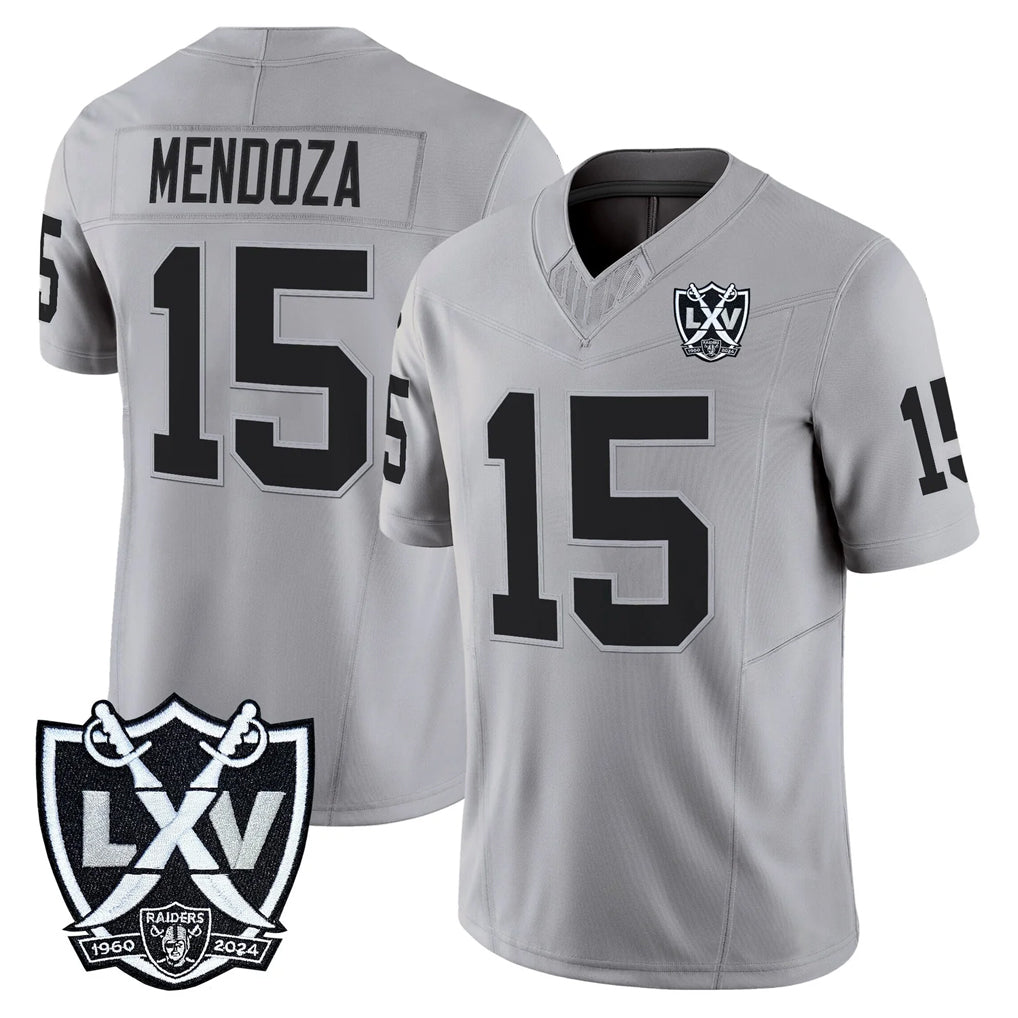 Punc LV.Raiders #15 Fernando Mendoza Player Gray 2026 Vapor Limited Home Game Stitched Jerseys