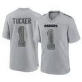 Punc LV.Raiders #1 Tre Tucker Player Gray Atmosphere Fashion Limited Game Stitched Jerseys