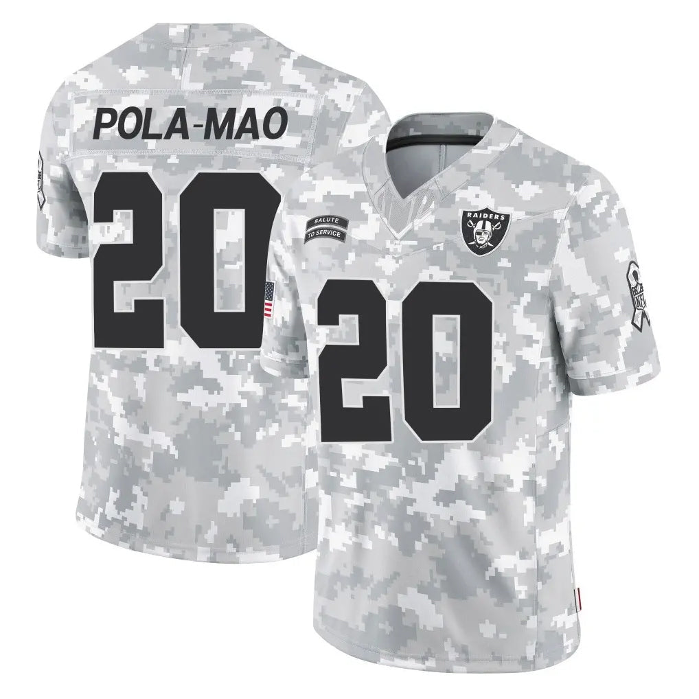 Punc LV.Raiders #20 Isaiah Pola-Mao Player Arctic Camo Salute To Service Limited Game Stitched Jerseys