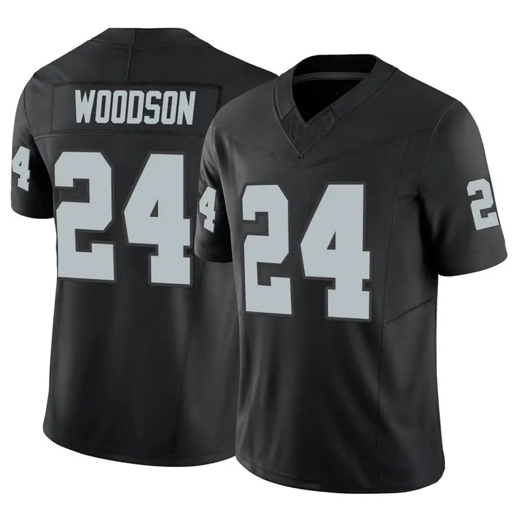 Punc LV.Raiders #24 Charles Woodson Player Black Vapor F.U.S.E Limited Stitched Jerseys