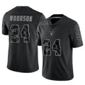 Punc LV.Raiders #24 Charles Woodson Player RFLCTV Limited Black Stitched Jerseys