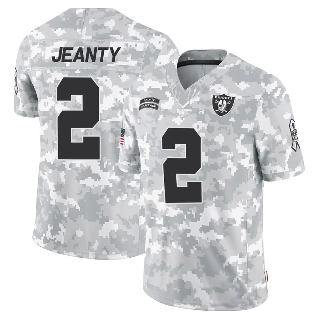 Punc LV.Raiders #2 Ashton Jeanty Player Arctic Camo Salute to Service Limited  Stitched Jerseys