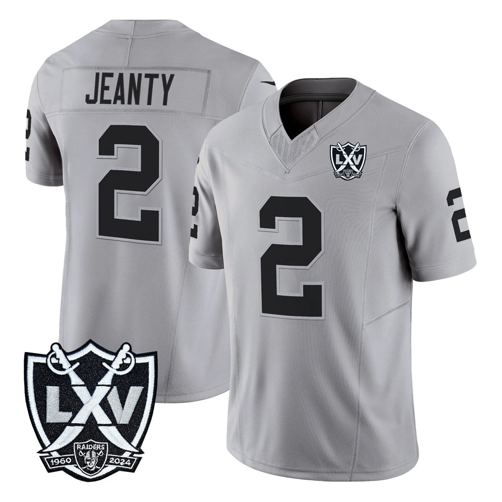 Punc LV.Raiders #2 Ashton Jeanty Player Gray 2026 Vapor Limited Home Game Stitched Jerseys