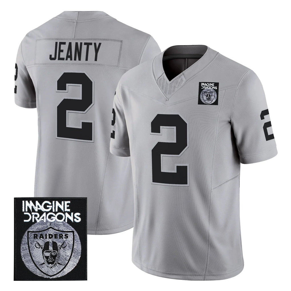 Punc LV.Raiders #2 Ashton Jeanty Player Gray Vapor Limited Home Game Stitched Jerseys