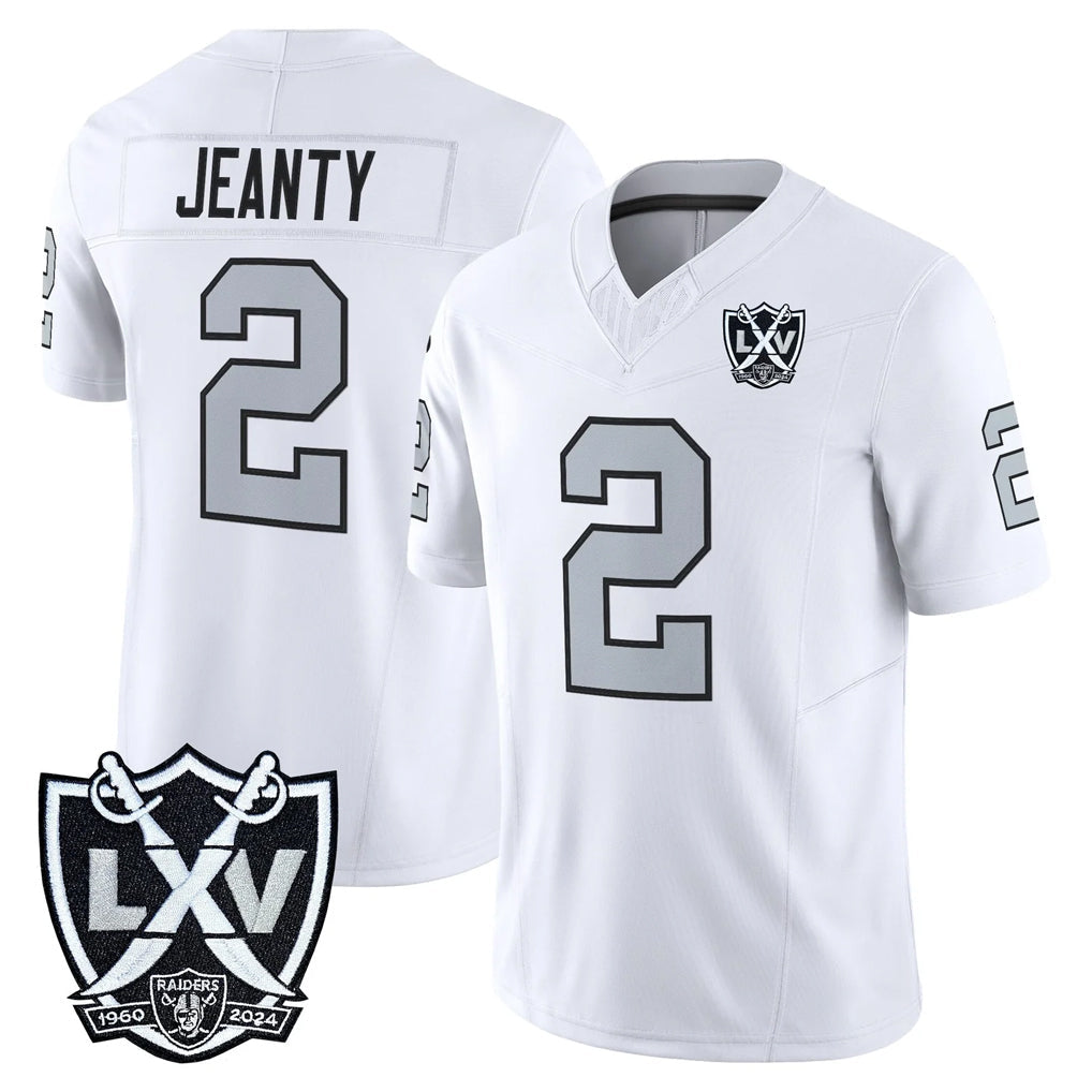 Punc LV.Raiders #2 Ashton Jeanty Player White 2026 Vapor Limited Home Game Stitched Jerseys