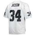 Punc LV.Raiders #34 Bo Jackson Mitchell & Ness White Big & Tall 1988 Retired Player Replica Stitched Jerseys