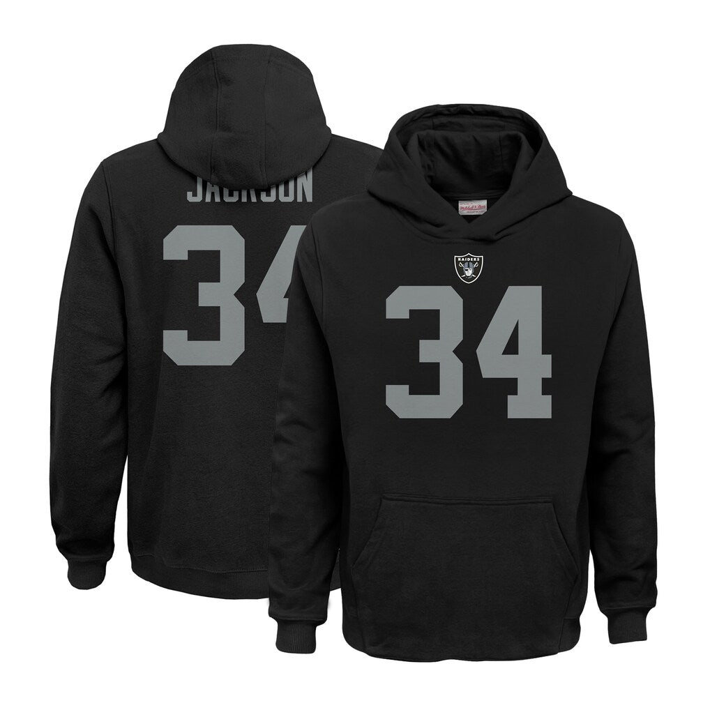 Punc LV.Raiders #34 Bo Jackson Player Black Salute to Service Hoodies Stitched Jerseys