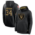 Punc LV.Raiders #34 Bo Jackson Player Salute to Service Black Hoodies Stitched Jerseys