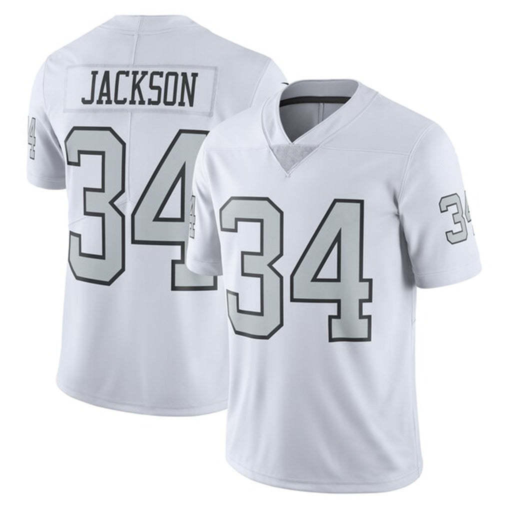 Punc LV.Raiders #34 Bo Jackson Player White Alternate Vapor F.U.S.E Limited Stitched Jerseys