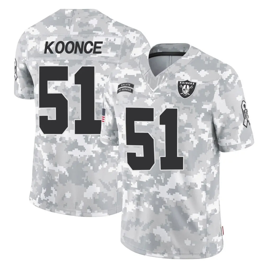 Punc LV.Raiders #51 Malcolm Koonce Player Arctic Camo Salute To Service Limited Game Stitched Jerseys