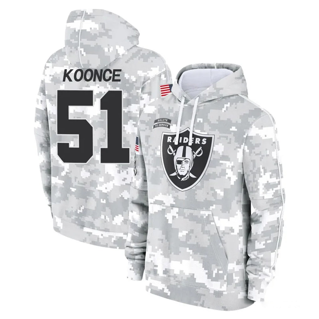 Punc LV.Raiders #51 Malcolm Koonce Player Arctic Camo Salute to Service Hoodies Limited Game Stitched Jerseys
