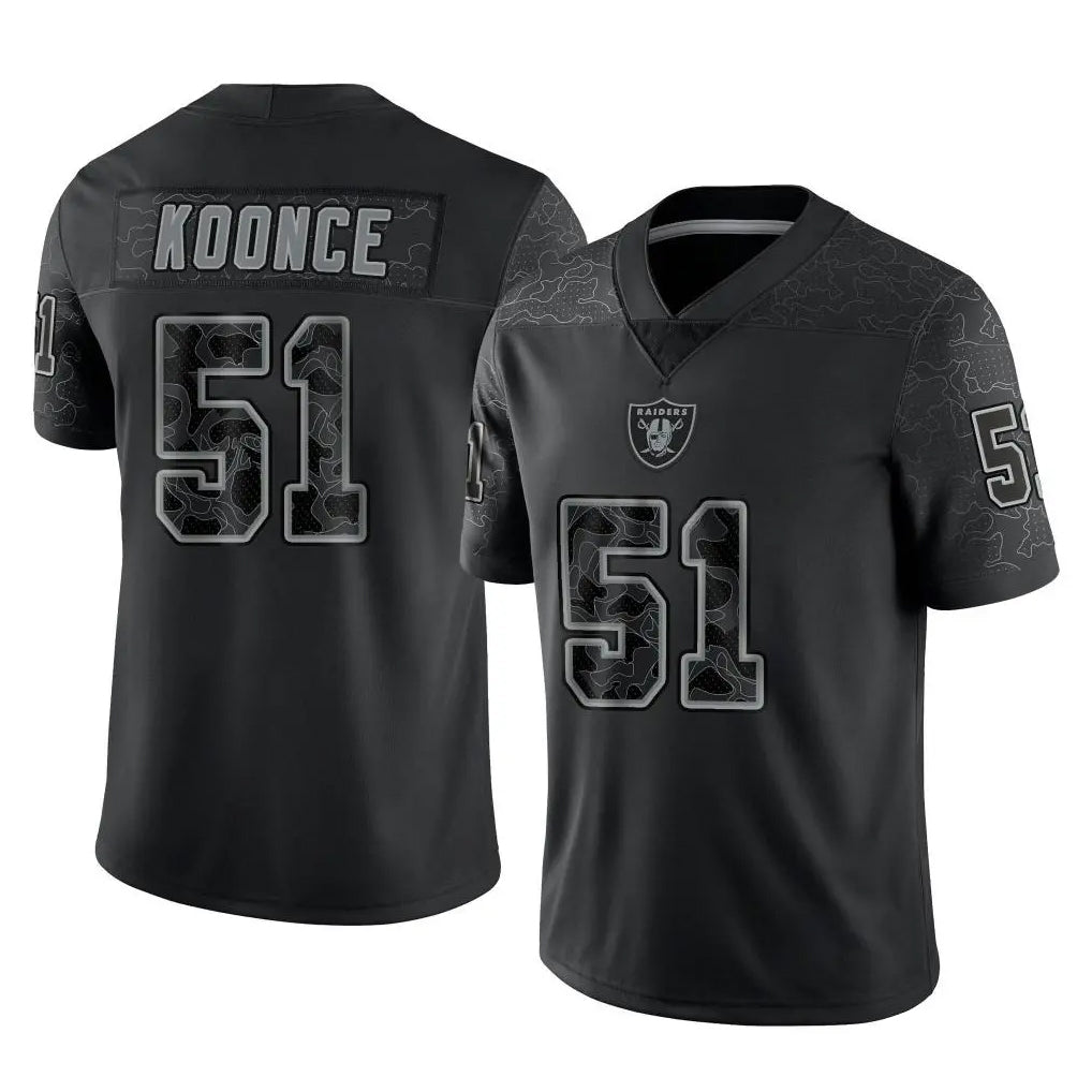 Punc LV.Raiders #51 Malcolm Koonce Player Black Reflective Limited Game Stitched Jerseys
