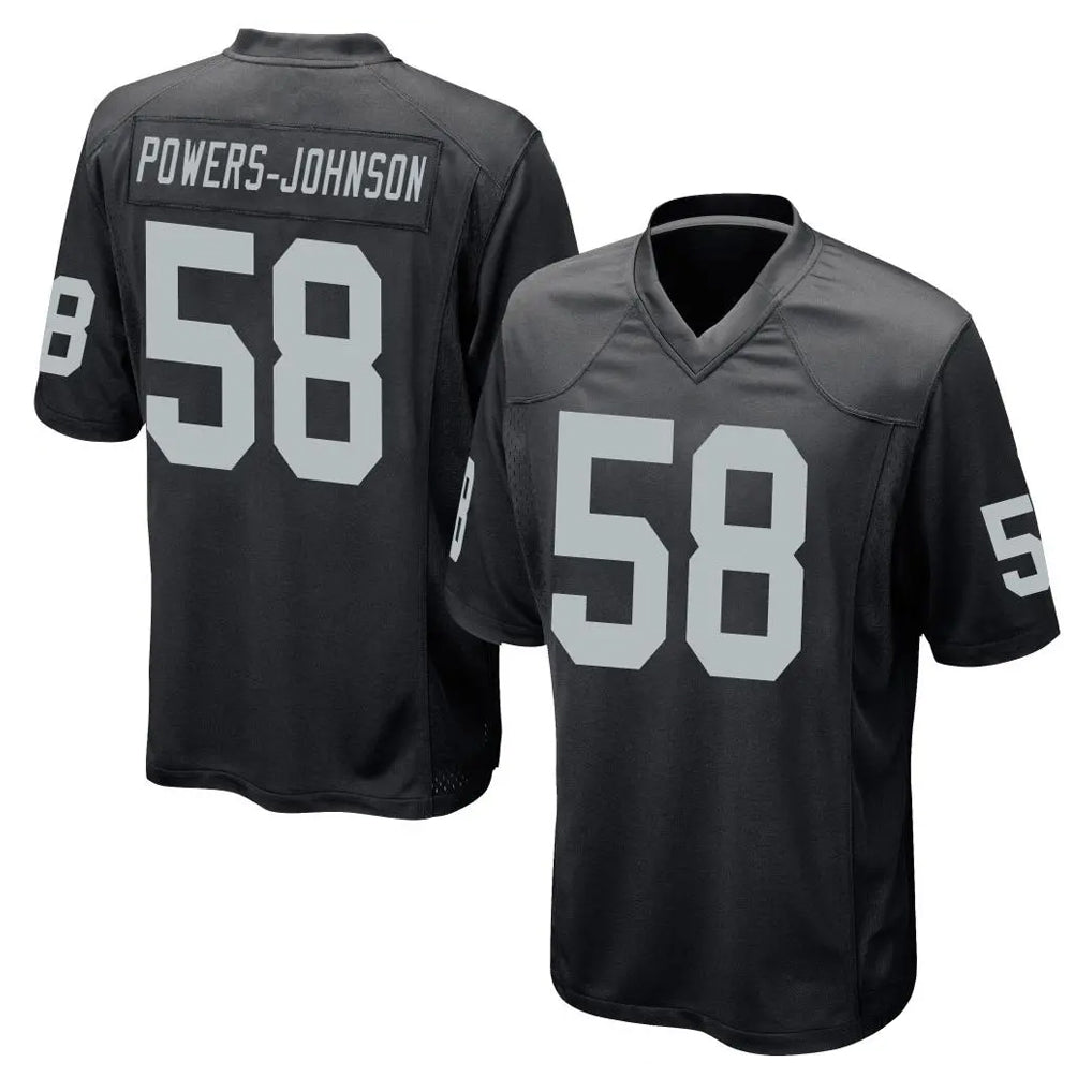 Punc LV.Raiders #58 Jackson Powers-Johnson Player Black Home Game Stitched Jerseys