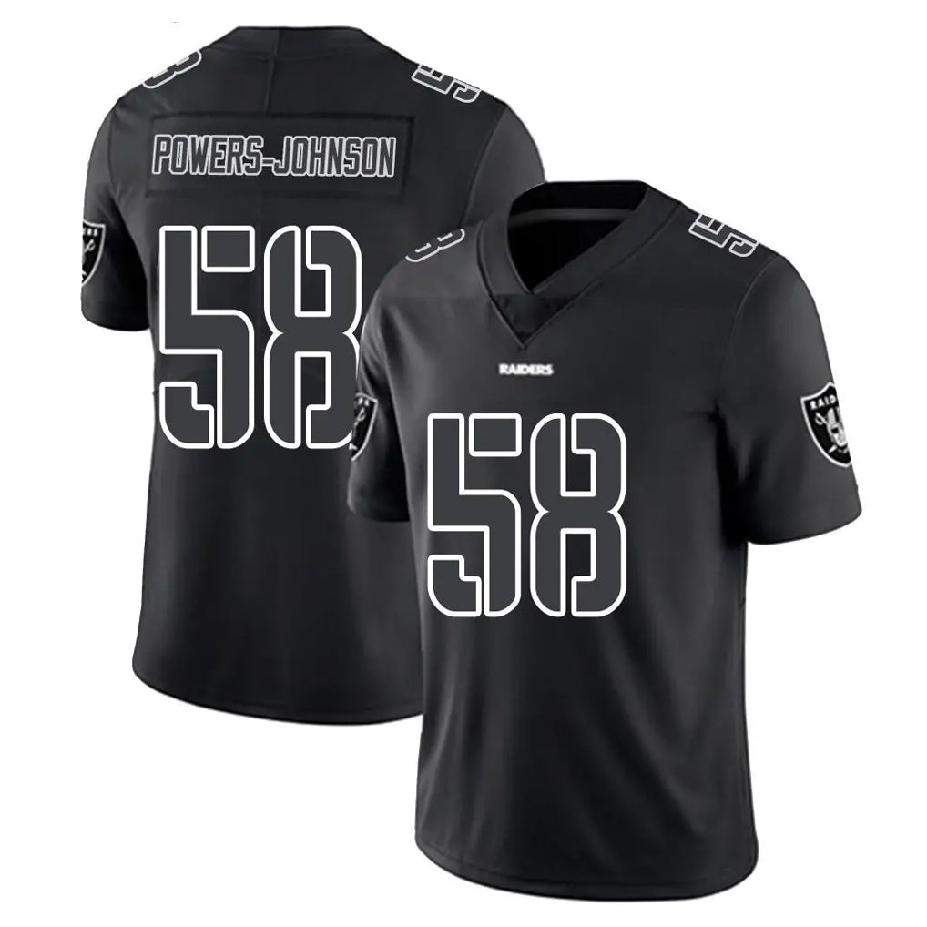 Punc LV.Raiders #58 Jackson Powers-Johnson Player Black Limited Black Impact Home Game Stitched Jerseys