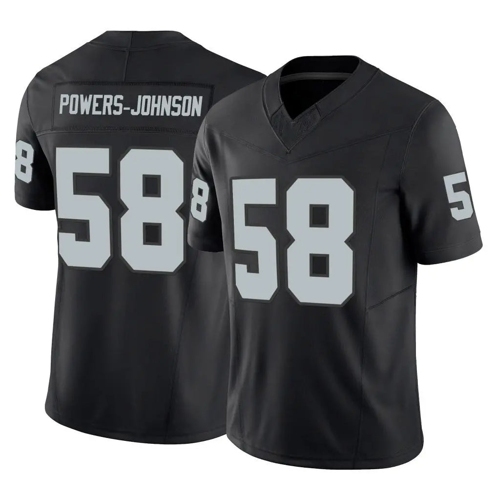Punc LV.Raiders #58 Jackson Powers-Johnson Player Black Limited Vapor F.U.S.E. Home Game Stitched Jerseys