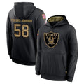 Punc LV.Raiders #58 Jackson Powers-Johnson Player Black Salute to Service Hoodies Limited Game Stitched Jerseys