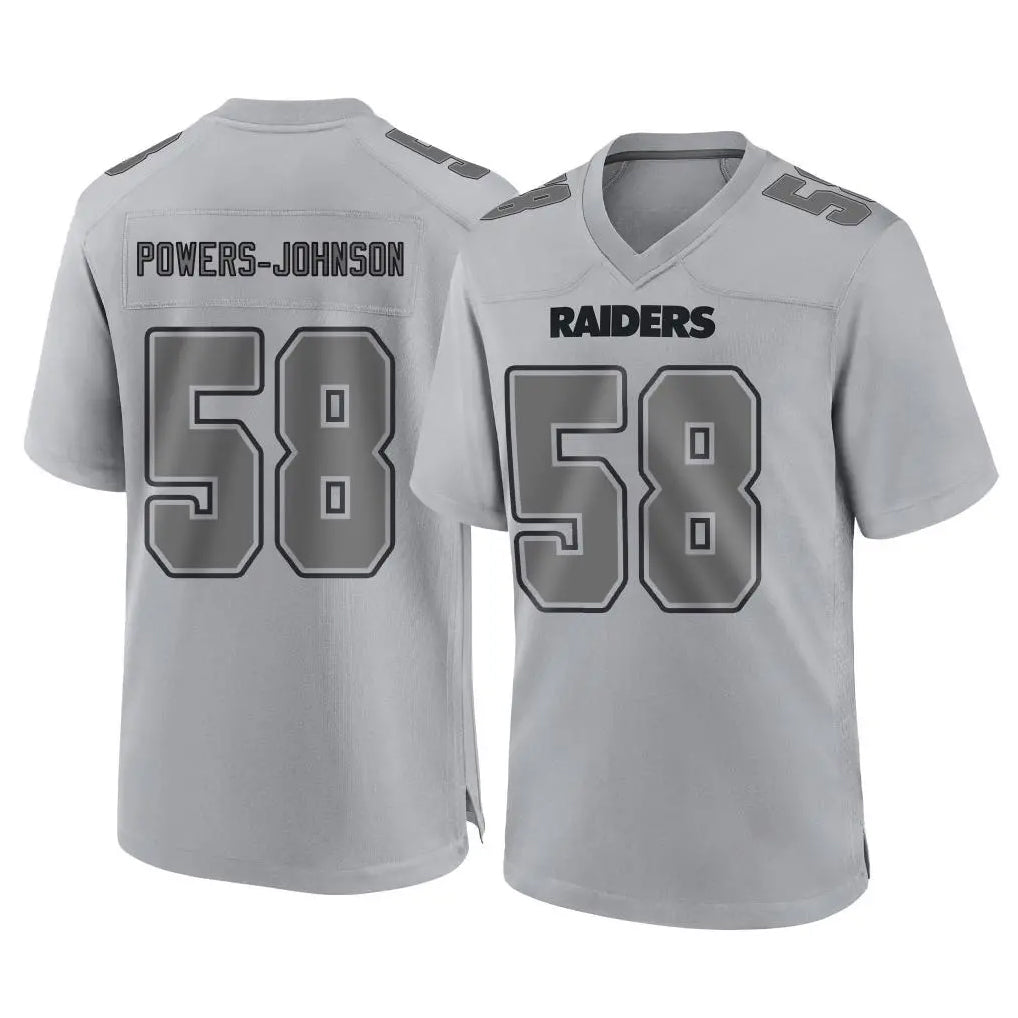 Punc LV.Raiders #58 Jackson Powers-Johnson Player Gray Atmosphere Fashion Limited Game Stitched Jerseys