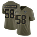 Punc LV.Raiders #58 Jackson Powers-Johnson Player Olive 2025 Salute To Service Limited Game Stitched Jerseys
