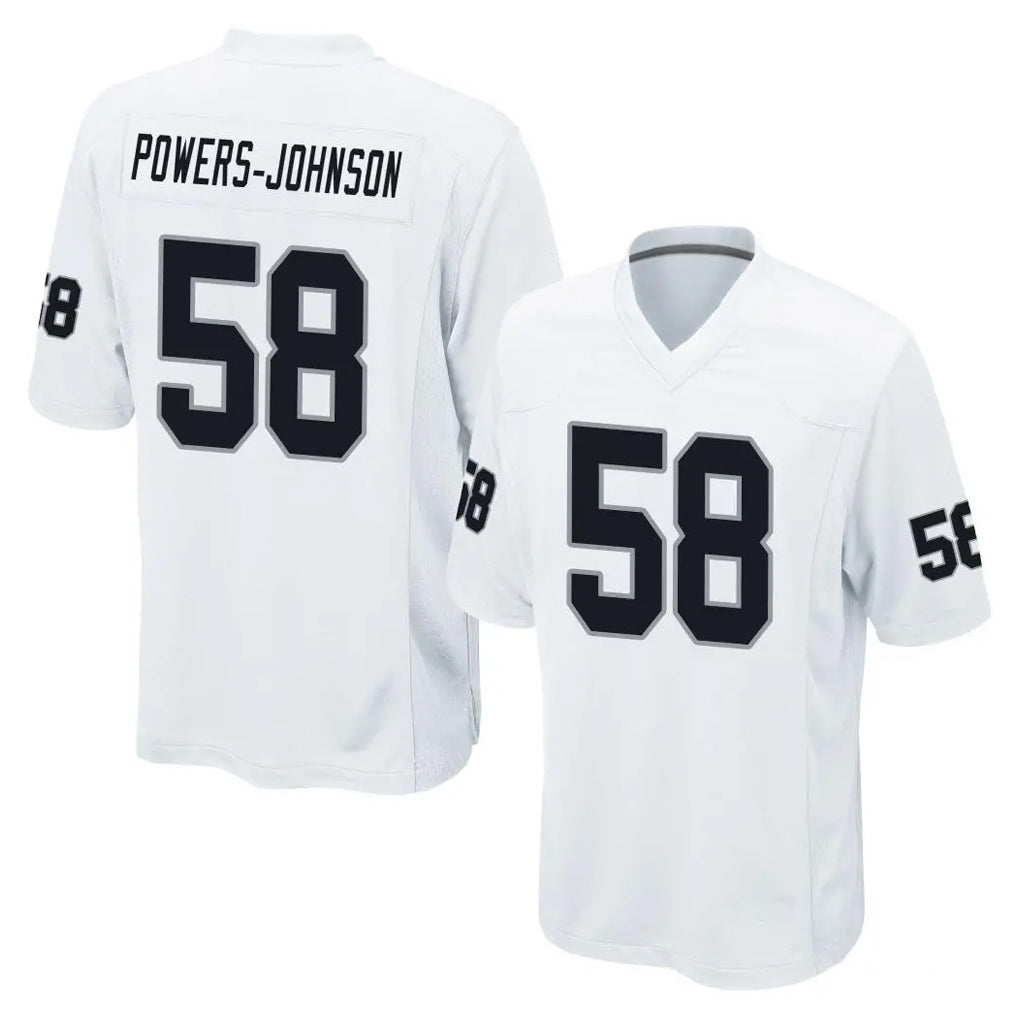 Punc LV.Raiders #58 Jackson Powers-Johnson Player White Home Game Stitched Jerseys