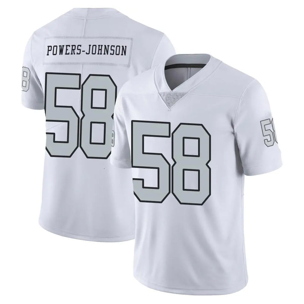 Punc LV.Raiders #58 Jackson Powers-Johnson Player White Limited Color Rush Home Game Stitched Jerseys