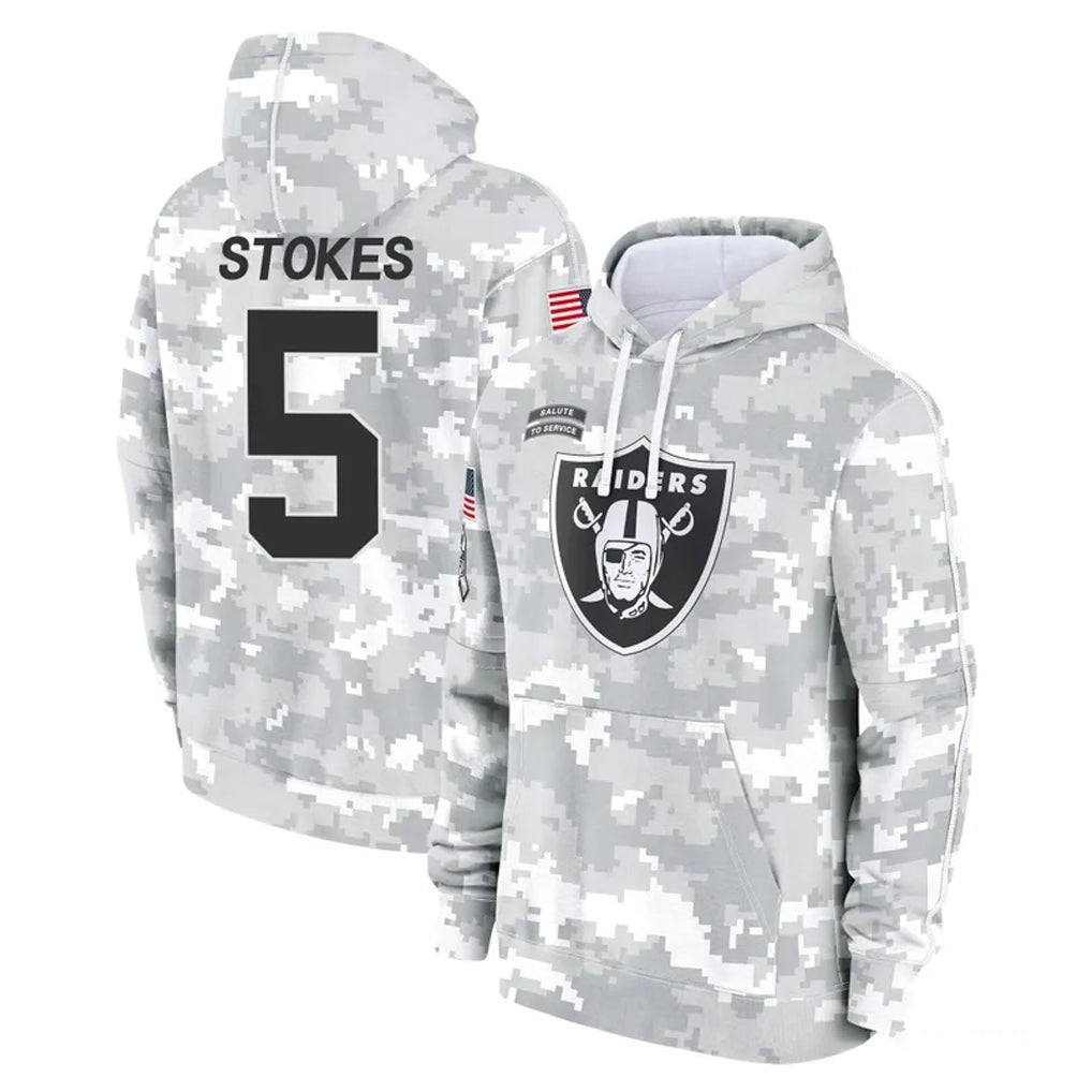Punc LV.Raiders #5 Eric Stokes Player Arctic Camo Salute to Service Hoodies Limited Game Stitched Jerseys