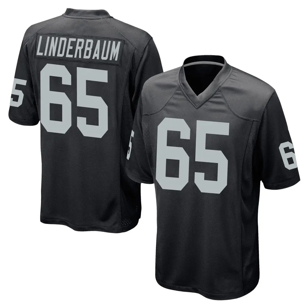 Punc LV.Raiders #65 Tyler Linderbaum Player Black Home Game Stitched Jerseys