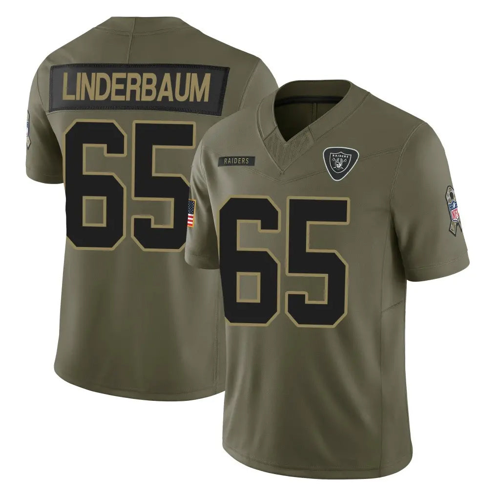 Punc LV.Raiders #65 Tyler Linderbaum Player Olive 2025 Salute To Service Limited Game Stitched Jerseys