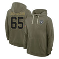 Punc LV.Raiders #65 Tyler Linderbaum Player Olive Salute to Service Pullover Hoodies Limited Stitched Jerseys