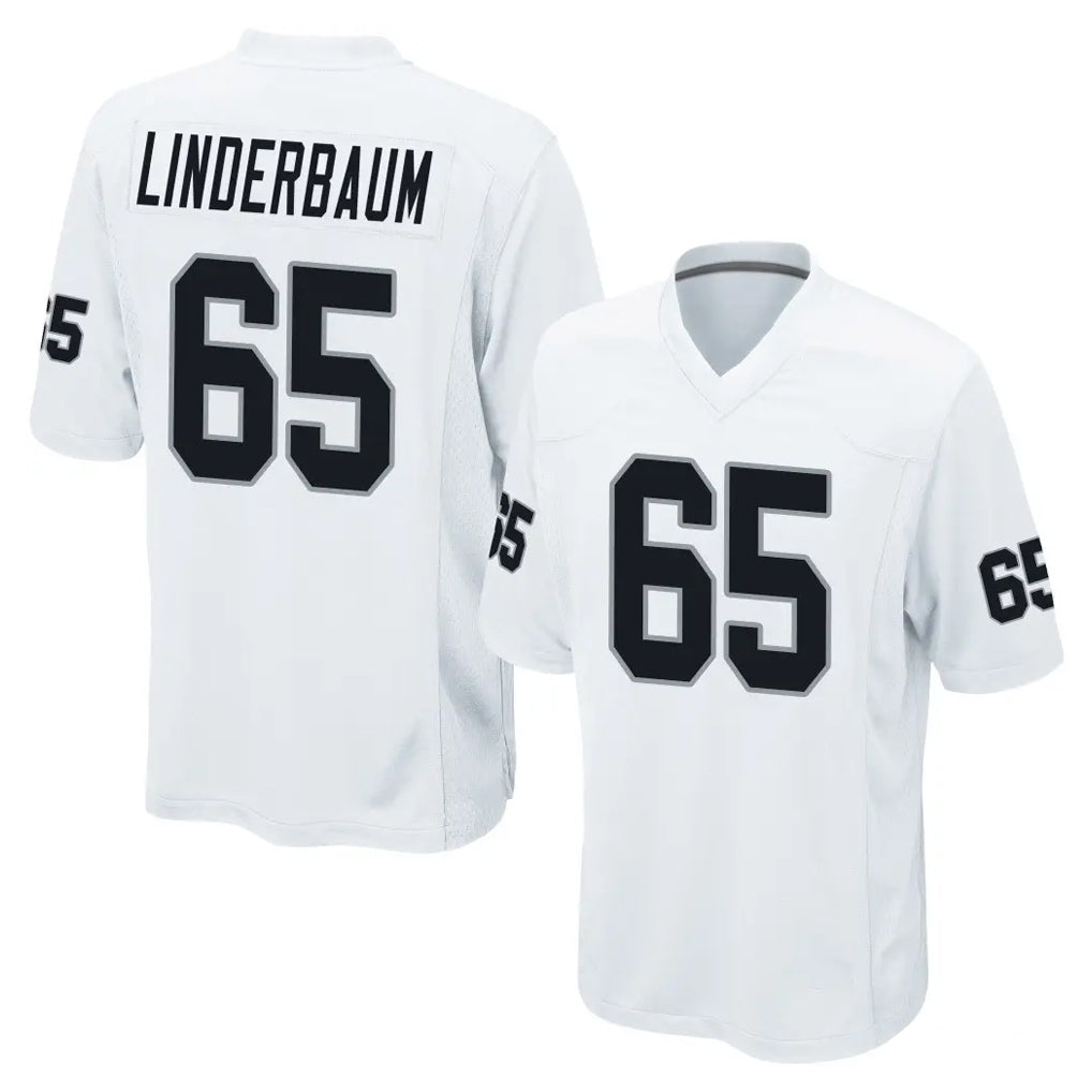 Punc LV.Raiders #65 Tyler Linderbaum Player White Home Game Stitched Jerseys