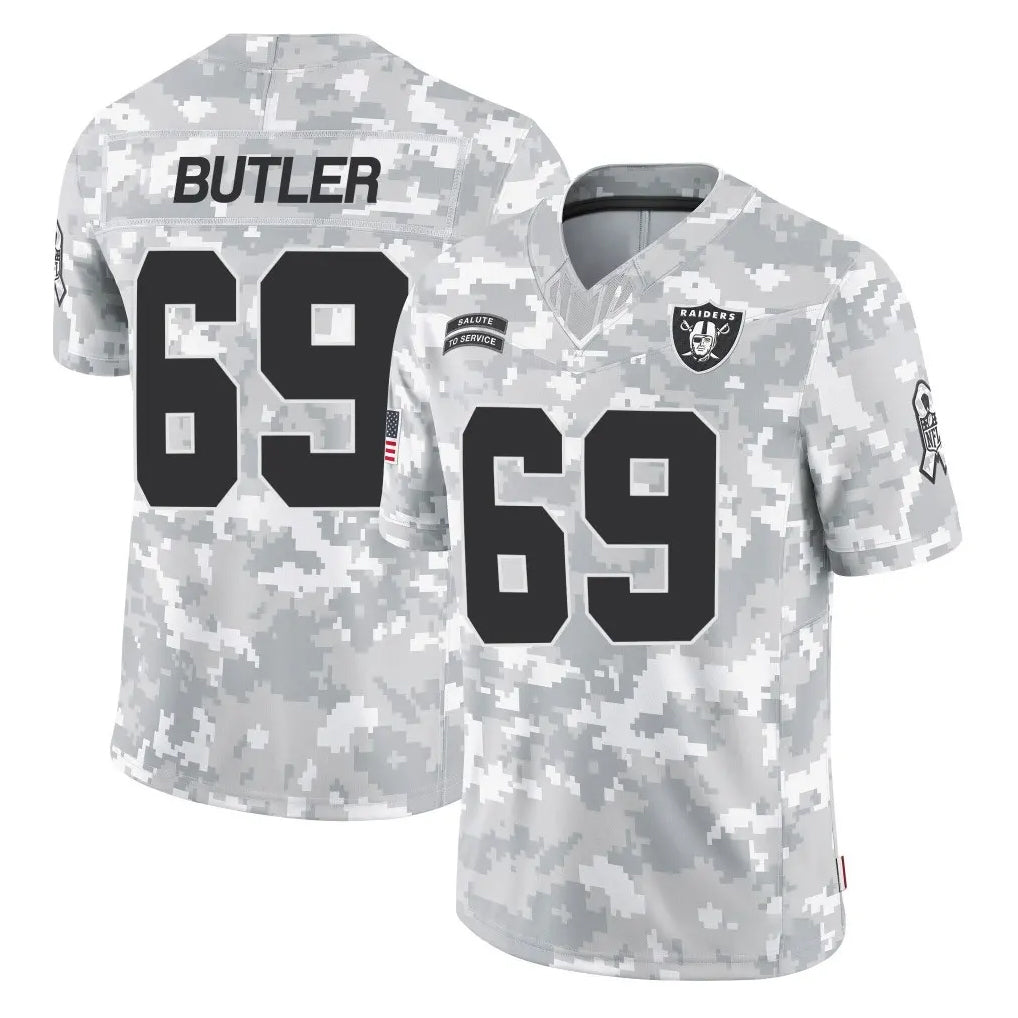 Punc LV.Raiders #69 Adam Butler Player Arctic Camo Salute To Service Limited Game Stitched Jerseys