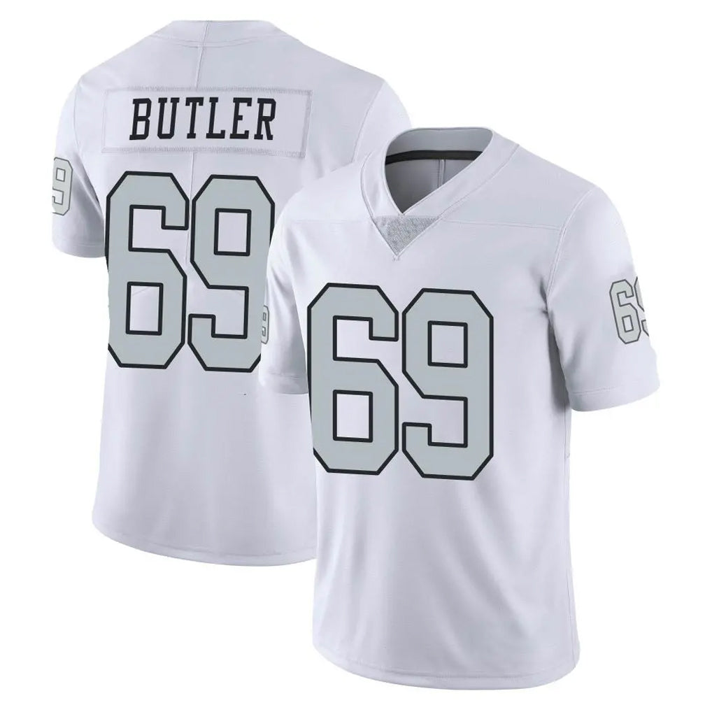 Punc LV.Raiders #69 Adam Butler Player White Limited Color Rush Home Game Stitched Jerseys