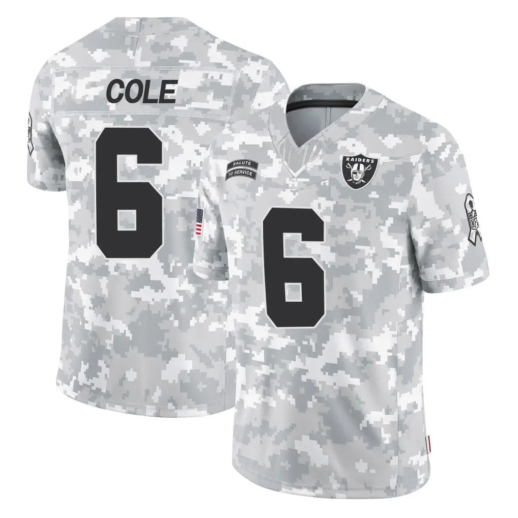 Punc LV.Raiders #6 A.J. Cole Player Arctic Camo Salute To Service Limited Game Stitched Jerseys