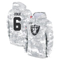 Punc LV.Raiders #6 A.J. Cole Player Arctic Camo Salute to Service Hoodies Limited Game Stitched Jerseys