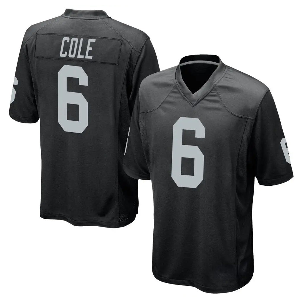 Punc LV.Raiders #6 A.J. Cole Player Black Home Game Stitched Jerseys