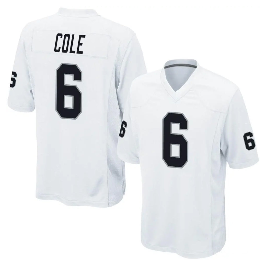 Punc LV.Raiders #6 A.J. Cole Player White Home Game Stitched Jerseys